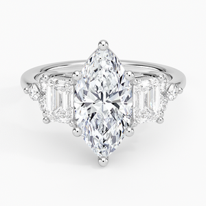 BOJ <b>Ring</b> 0124 Marquise Cut <b>925</b> <b>Silver</b> Cluster Prong Setting Solitaire Diamond <b>Ring</b> 2ct D Color VVS1 Moissanite GRA Certified - Product Image 1