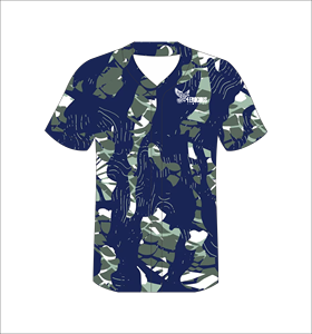 เสื้อเบสบอลลายพรางสำหรับผู้ชาย คอวี แขนสั้น ระบายอากาศได้ดี ผลิตจากโพลีเอสเตอร์ เหมาะสำหรับเล่นกีฬาในฤดูร้อน ทรงปกติ - Product Image 5