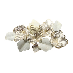 Modern Luxury Metal <b>Wall</b> Art Decor 3D Abstract Leaf <b>Wall</b> Sculpture Handmade Large Metal Disc <b>Wall</b> Hanging for Living Room - Product Image 2