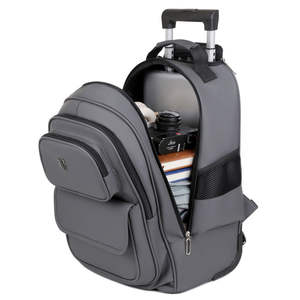 Sac à dos trolley unisexe durable grande capacité avec roulettes, USB, étanche, en tissu Oxford, pour voyage et affaires, avec fermeture éclair et logo personnalisé - Product Image 5