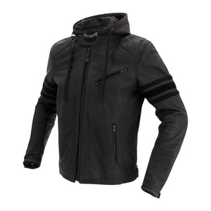 Veste à capuche en cuir véritable pour homme, style moderne, chaude, pour l'hiver, durable, confortable, décontractée, pour moto - Product Image 5