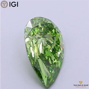 Elegancia Atemporal, Diamante Cultivado en Laboratorio con Certificado IGI, Corte Pera de 1.00 Quilates, Color Verde Intenso, Claridad VVS2 - Product Image 5