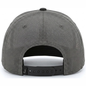 Gorra Trucker Snapback Premium Personalizada de 6 Paneles – Gorra Híbrida Estructurada de Malla de Rendimiento Gris y Sarga de Poliéster - Product Image 6