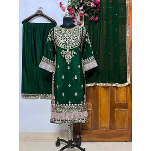 Designer Party Wear Haut et bas avec Dupatta Taille XL - Product Image 1