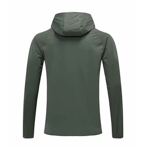 Spandex/Polyester Quick Dry Summer Outdoor Indoor Sports <b>Jacket</b> Drawstring Zipper Pocket Hooded Windbreaker Digital Sweatshirt - Product Image 4
