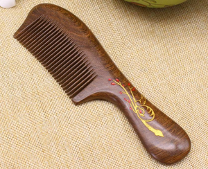 Peine de Madera de Ipe Sucupira Antiestático de Alta Calidad, Hecho a Mano, Artesanía Natural, Cepillo para el Cabello de Madera Sólida - Product Image 6