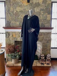 ชุดคาฟตันผ้าเรยอนย้อมสีดำด้วยมือ ทรงหลวม ใส่สบาย ไซส์พลัสสำหรับผู้หญิง - Product Image 3