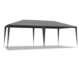 Carpa de Lona Negra de 10x20 pies con 6 Paredes Laterales Removibles, 2 Puertas y 4 Ventanas, Tela de PE Resistente, Gazebo para Exteriores para Bodas y Fiestas - Product Image 4