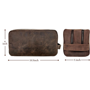 Luxury Genuine Leather Tactical Backpack Zipper Closure Waterproof Design for Outdoor Travel Shaving Accessories Skincare - Product Image 6
