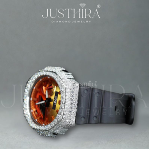 Reloj G-Shock con Bisel de Diamantes Grandes y Esfera Bicolor VVS de Moissanita, Reloj de Pulsera de Moda Premium con Diamantes, al Precio Más Bajo y Mejor de la Historia - Product Image 3