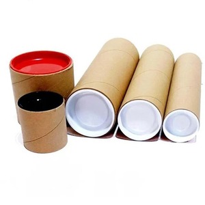 Caja Cilíndrica de Cartón Biodegradable con Tapas de Plástico, Tubo de Papel Impreso Personalizado, Embalaje Ecológico con Tapas de Plástico, Tubo de Cartón - Product Image 1