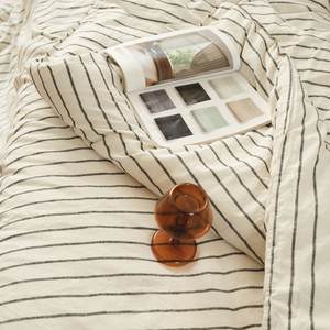 Luxury Designer French Linen Bedding Set Plain 5 Pcs 1 Duvet Cover 1 <b>Flat</b> 1 Fitted Sheet 2 <b>Pillow</b> Cases Hotel Use 100TC - Product Image 6