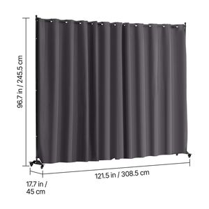 Divisorio Portatile Autoportante con Ruote, Supporto per Tende, Schermo per la Privacy per Ufficio e Casa, Divisori per Ambienti - Product Image 3