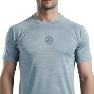 Camiseta Alpha Crew para Hombre, Corte Regular, Color Gris Claro, Algodón Premium, Transpirable, Suave, para Gimnasio, Fitness, Entrenamiento, Uso Casual, Deportivo, OEM, ODM - Product Image 6