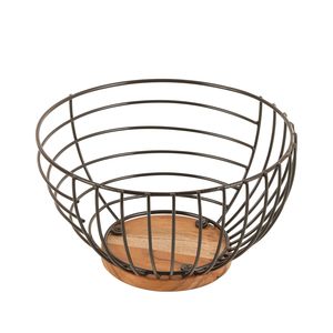 Panier à fruits rond en fil métallique pour comptoir de cuisine, corbeille de rangement ouverte pour fruits et légumes, organisateur de table décoratif - Product Image 3