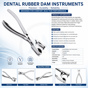 Pinza de Dique de Goma Dental de Acero Inoxidable Al Mida Healthcare, Instrumento Quirúrgico Ortopédico Manual, Certificado CE Clase II - Product Image 6