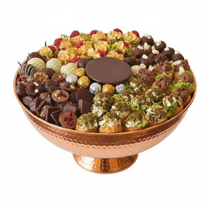 Bol à chocolat moderne en cuivre à bords ondulés, finition or rose en acier inoxydable, plat à fruits et bonbons, décoration de table, accessoire de cuisine - Product Image 6