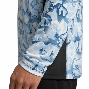 Men's Long Sleeve Fishing Shirt With Hood And Face Cover Camouflage Print UV Protection UPF 50 Breathable Quick Dry - Product Image 4