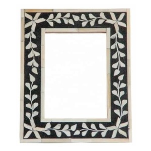 Marco de Espejo Rectangular con Incrustaciones de Hueso y Hojas para Pasillo, Sala de Estar, Dormitorio, Baño, Decoración del Hogar, Entrada - Product Image 3