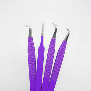 Pinces à extensions de cils personnalisées, outils professionnels pour les artistes en cils aux États-Unis, couleur bleu ciel, fabrication artisanale OEM, outils de beauté. - Product Image 4