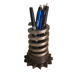 Porte-stylo au design classique, porte-crayons en or rose, porte-stylo en métal, porte-crayons rond pour bureau, fait à la main - Product Image 3