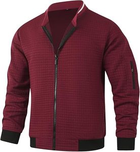 Chaquetas Casuales Ligeras para Hombre, Chaqueta Bomber Varsity con Cierre - Product Image 4