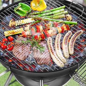 Griglia Barbecue Portatile Pieghevole di Alta Qualità da 28 Pollici con Ruote, Supporto per il Trasporto, Coperchio Smaltato in Porcellana, Raccogli Ceneri e Termometro - Product Image 4