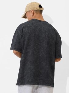 Fabricant de T-shirts 100% Coton OEM, Coupe Oversize à Épaules Tombantes, Style Vintage Délavé à l'Acide, Écologique, Impression Personnalisée, Faible MOQ, Vente en Gros - Product Image 5