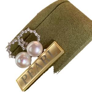 Bucket Style Natural White Pearl 11-12mm <b>Earrings</b> 925 Silver Inlay Thickened Ear Buckle Slightly Flawed Matching Gift <b>Box</b> - Product Image 5