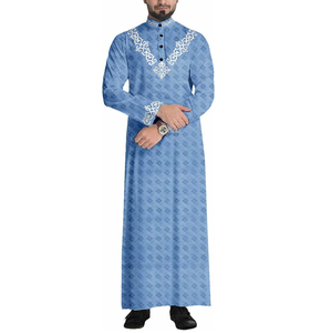 Vente en gros OEM Nouvelle Robe Thobe Élégante et Stylée pour Hommes à Manches Longues en Coton, Design Islamique Saoudien, Respirante, Longueur Cheville - Product Image 5