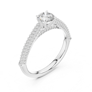 แหวนเพชรทรงกลมทองคำ 14K โรสโกลด์สำหรับผู้หญิง |   ของขวัญวันครบรอบ |   เพชรที่เพิ่งเพาะเลี้ยง - Product Image 6