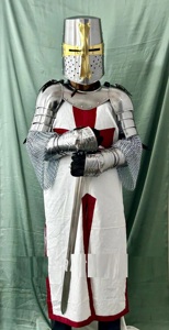 Disfraz de Caballero Templario Medieval - Conjunto Completo de Armadura con Cota de Malla y Túnica para Cosplay MetalCostume - Product Image 5