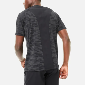 Men's Short Sleeve Sporty <b>T</b>-<b>Shirt</b> With Pattern Quick Dry Knitted O-Neck Regular Fit Black Gray Athletic Wear - Product Image 5