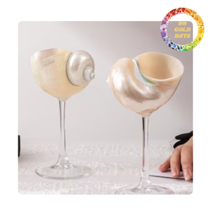 Verre à vin en coquillage, fait main, en coquille naturelle, pour vin, cocktails et décoration de maison de style côtier, vente en gros - Product Image 6