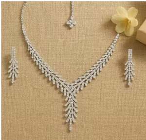 Platinum Plated Bohemia Style Alloy Jewelry Set with Zircon Stones for Engagement Wedding & Anniversary - Product Image 2