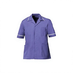 Ensemble de tunique et pantalon unisexe pour le personnel médical (médecins, infirmières) – Tenue d'hôpital à manches courtes en tricot extensible (Spandex) - Product Image 1