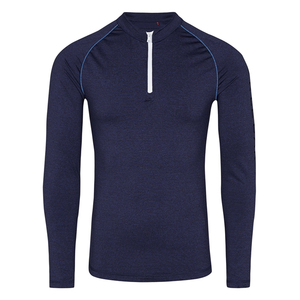Men Long Sleeve Rash Guard White Quick Dry Polyester Sport <b>Top</b> Full <b>Zip</b> <b>Front</b> Design - Product Image 6