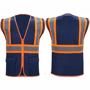 Gilet de travail respirant et réfléchissant pour électriciens et chauffeurs, col en V, coupe-vent, multi-poches, gilet de sécurité - Product Image 1