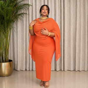 Toub soudanais |   Voile 100% Coton Orange Teint Uni, Tissu Léger, Respirant, Doux et Fluide pour Tenues Traditionnelles Féminines, 58 Pouces - Product Image 4