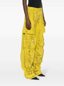 Pantalones Vaqueros Amarillos Personalizados para Mujer, Estilo Cargo, con Botones y Cordones, Pierna Ancha y Recta, OEM 2026 - Product Image 5