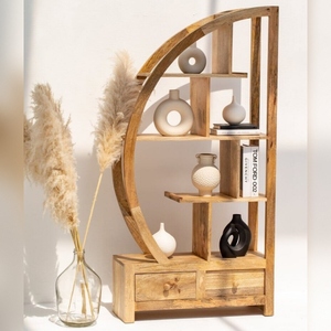 ชั้นวางของไม้มะม่วงทรงครึ่งวงกลม รุ่นวันดานา อัลติส เวนโต ดีไซน์ทันสมัยจากไม้เนื้อแข็ง - Product Image 1