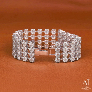 AARVA JEWELS Pulsera de tenis de moissanita con corte brillante y engaste de bisel, plata 925 chapada en rodio, estilo Hip Hop, regalo de lujo para mujer - Product Image 2