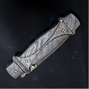Premium Pattern Damascus Steel Folding Knife Handmade Pocket <b>Tool</b> Outdoor <b>Camping</b> Hiking Fishing Travel Everyday Utility - Product Image 4