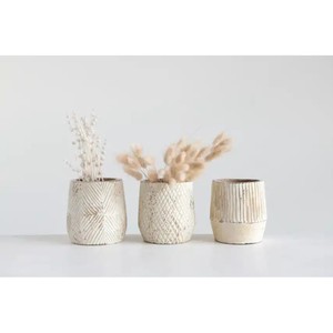 Handcrafted Ceramic Planters Natural Cream - Wholesale Decorative <b>Pots</b> India - Product Image 1