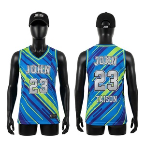 Maillot de basket-ball pour femmes, 150 GSM, maille respirante en polyester, bleu, vert lime, violet, impression par sublimation, nom et numéro d'équipe personnalisés - Product Image 1