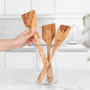 Ensemble de cuillères en bois écologiques Cuillères de service et de cuisine Organisateur de cuisine et accessoires - Product Image 6