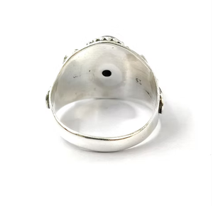 Bague Statement Vintage en Onyx Noir Oxydé Ovale, Argent Sterling 925, Bijoux Bohème de Créateur JAIPUR SILVER - Product Image 4