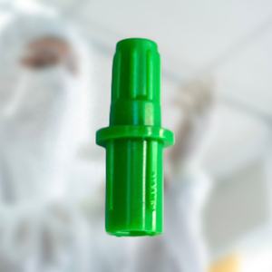 20A039 Componentes médicos moldeado por inyección HDPE ventilado hembra Luer Cap en verde - Product Image 4