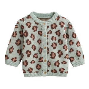 Cardigan d'automne pour bébés garçons et filles, en laine jacquard tricotée, anti-boulochage, écologique, respirant, avec boutons, personnalisable - Product Image 2