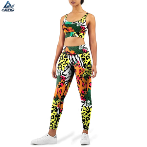 Conjunto Deportivo de Yoga para Mujer al por Mayor: Sujetador Deportivo Estampado y Leggings de Cintura Alta, Ropa Deportiva sin Costuras para Gimnasio y Entrenamiento - Product Image 3